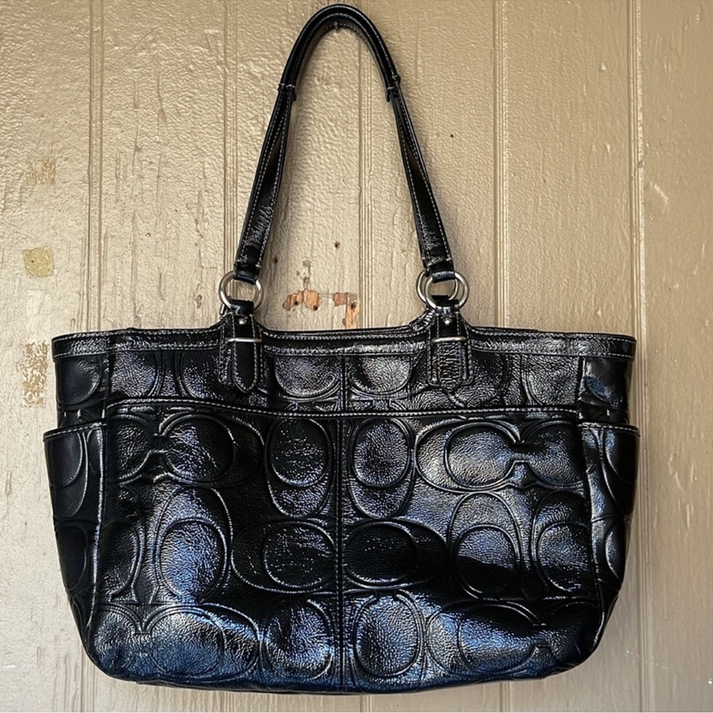 Coach Black patent  Leather Tote Bag - Picture 2 of 11